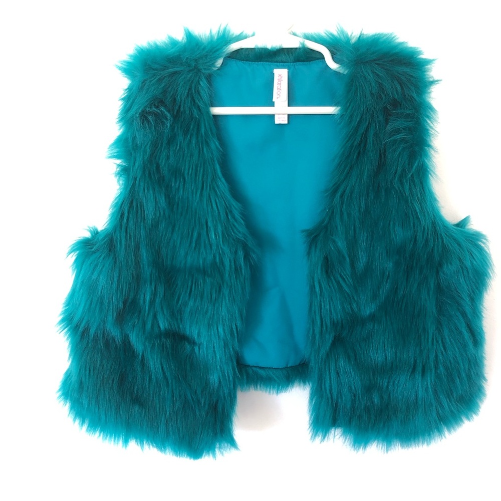 Blue Faux Fur Vest